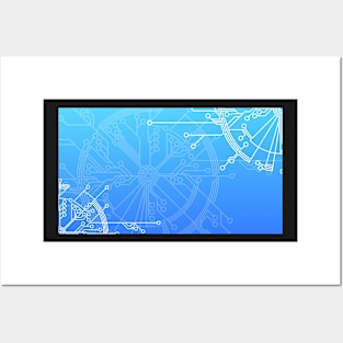 Futuristic Circle Blueprint Posters and Art